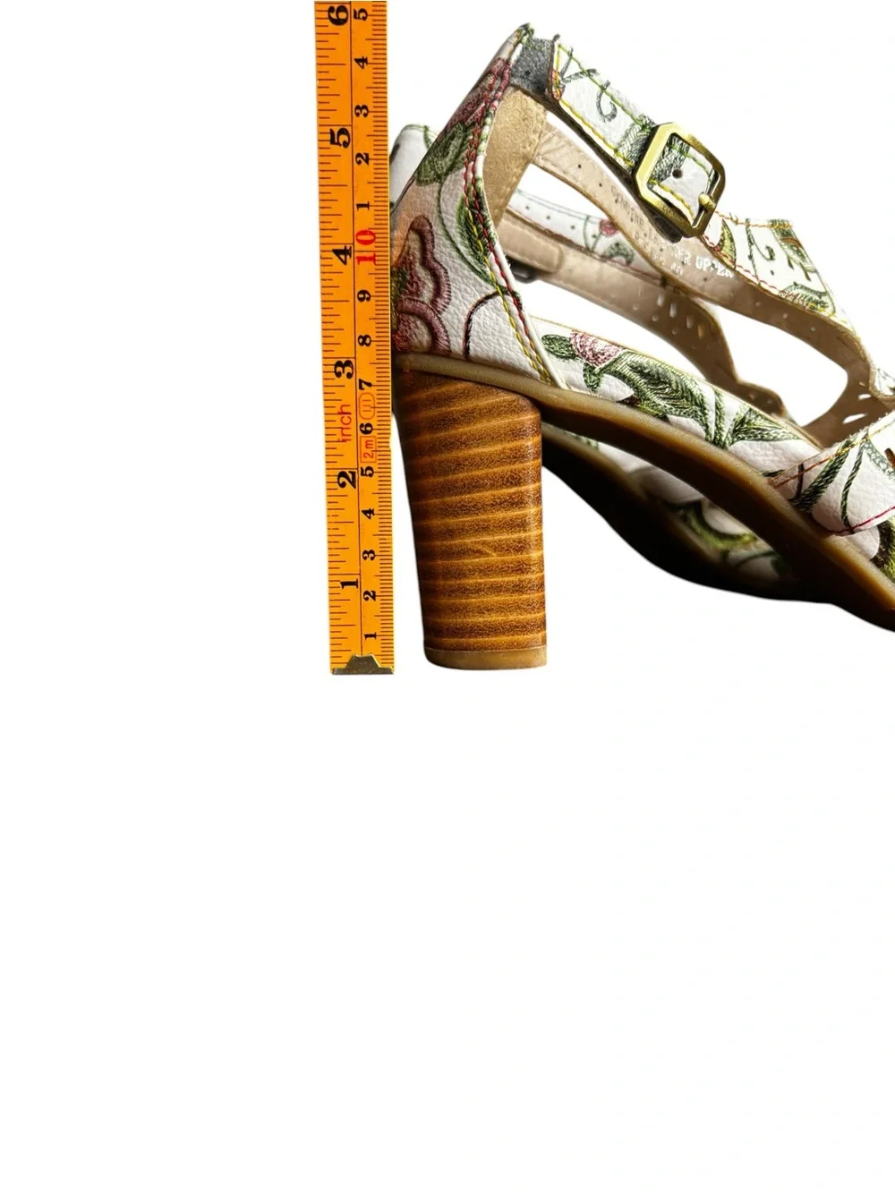 L'Artiste by Spring Step Floral Leather Heeled Sandals Rosie Artsy Size 40/9